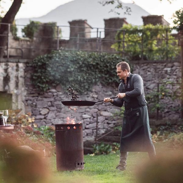 In autumn two times a week we roast chestnuts 🌰 🍁 in the inner courtyard of our medieval castle...